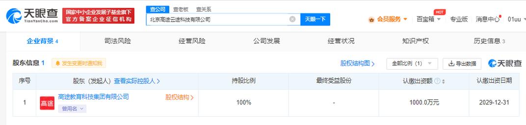 高途教育成立云途科技公司，布局自费出国留学中介服务